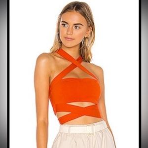 Superdown Elva Halter Tie Top